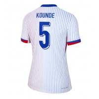 Camisa de Futebol França Jules Kounde #5 Equipamento Secundário Mulheres Europeu 2024 Manga Curta
